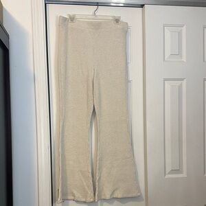 Aerie Cream Waffle Knit Pants